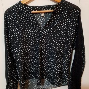 Banana Republic Black Long Sleve Blouse